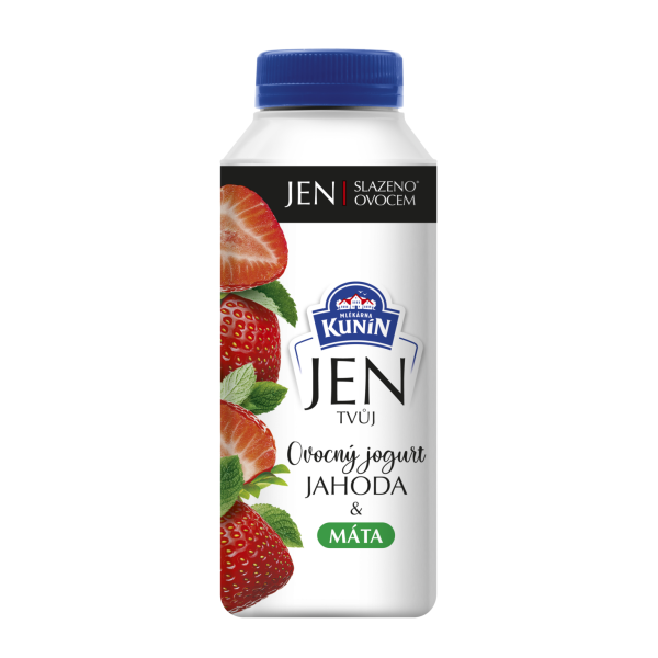 JEN jogurt na pití jahoda + máta