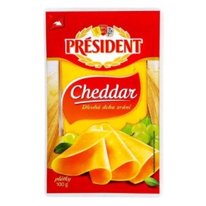 Cheddar plátky 100g Président (124126.05)